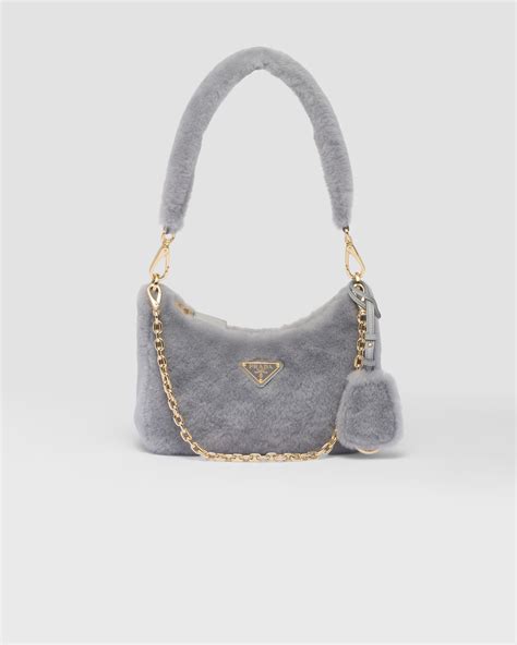 prada shearling bag|Prada.